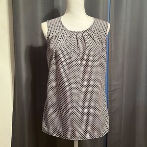 MERONA Blue and White Sleeveless Blouse.  Size Medium.